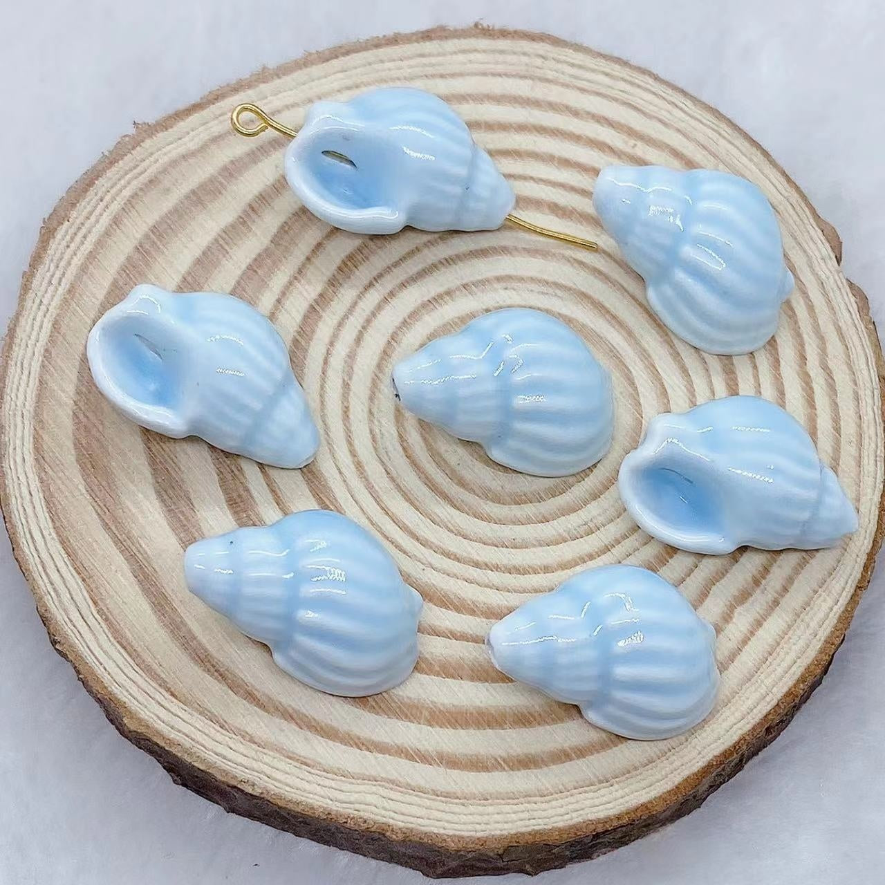 Conch Ceramic Beads Loose Beads Snails Silk Beads Handmade Diy Ornament