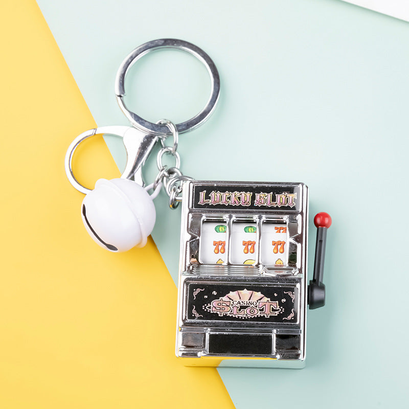Mini Fruit Digital Lottery Novelty Palm Slot Machine Keychain