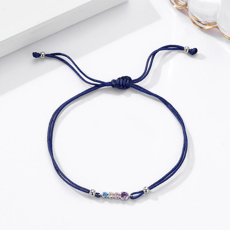 Pulsera Trenzada de Zircón Color Plata Esterlina 925