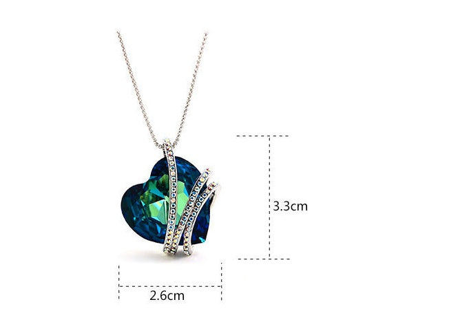 Koreanische Mode-Schmuck Kristall-Halskette - Wahre Liebe Ewig