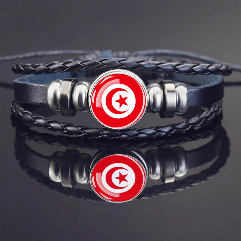 World Flag Bracelet Woven Twisted