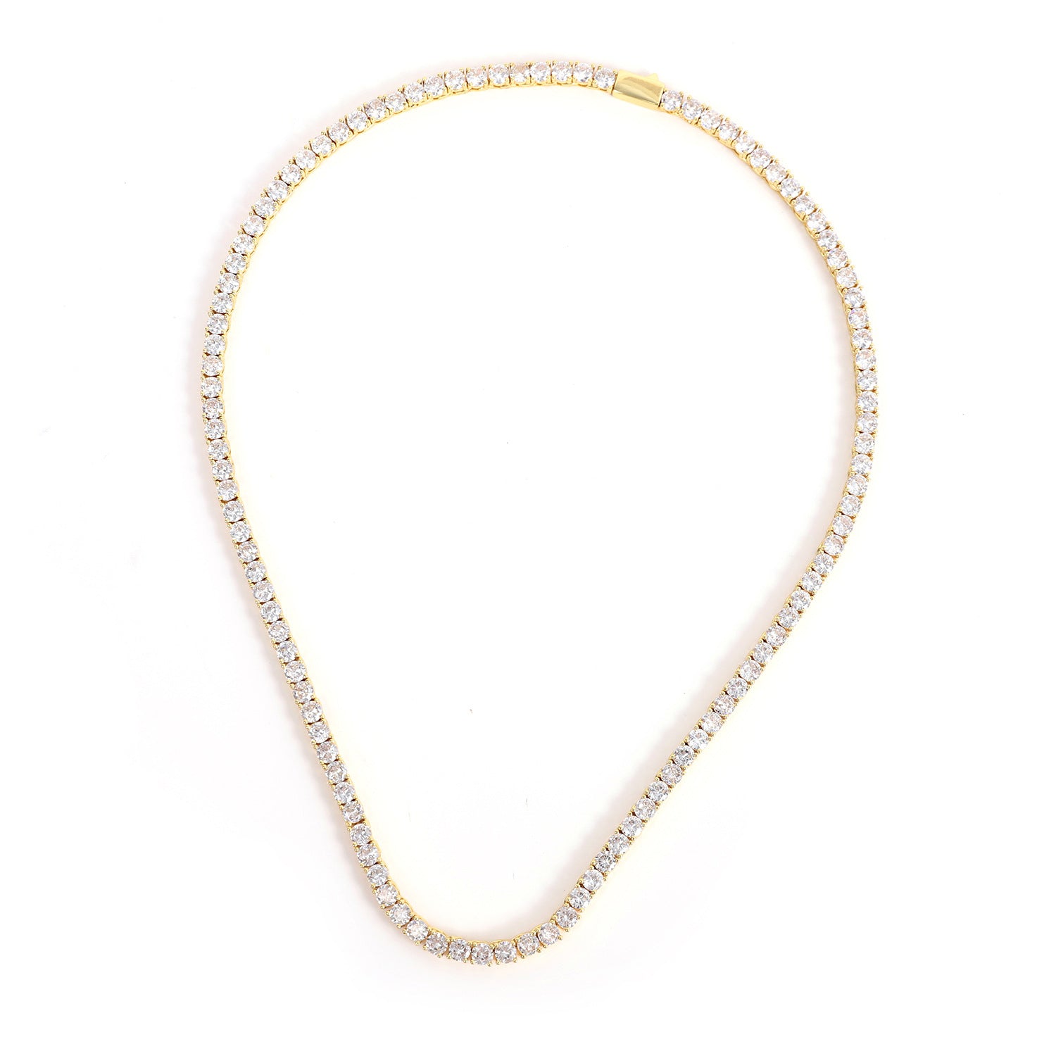 Collar tenis de circonita de 4mm, accesorios de lujo ligeros para pareja, hombres y mujeres, collar a juego.