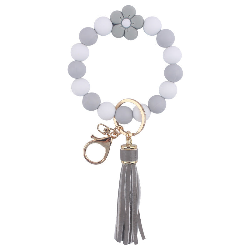 Llavero Pulsera de Silicona de Flores de Dibujos Animados