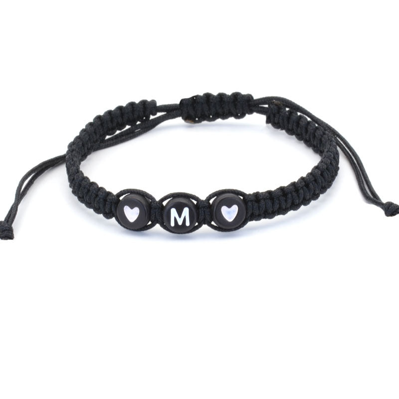 26 English Letters Love Heart Hand Woven Hand Rope