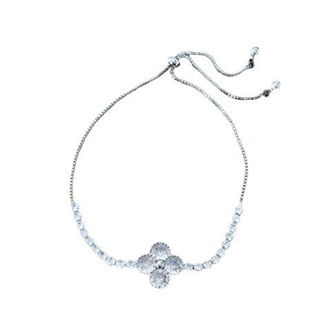 Vierblättrige Blume Zirkon Armband Minderheit All-Match Armband