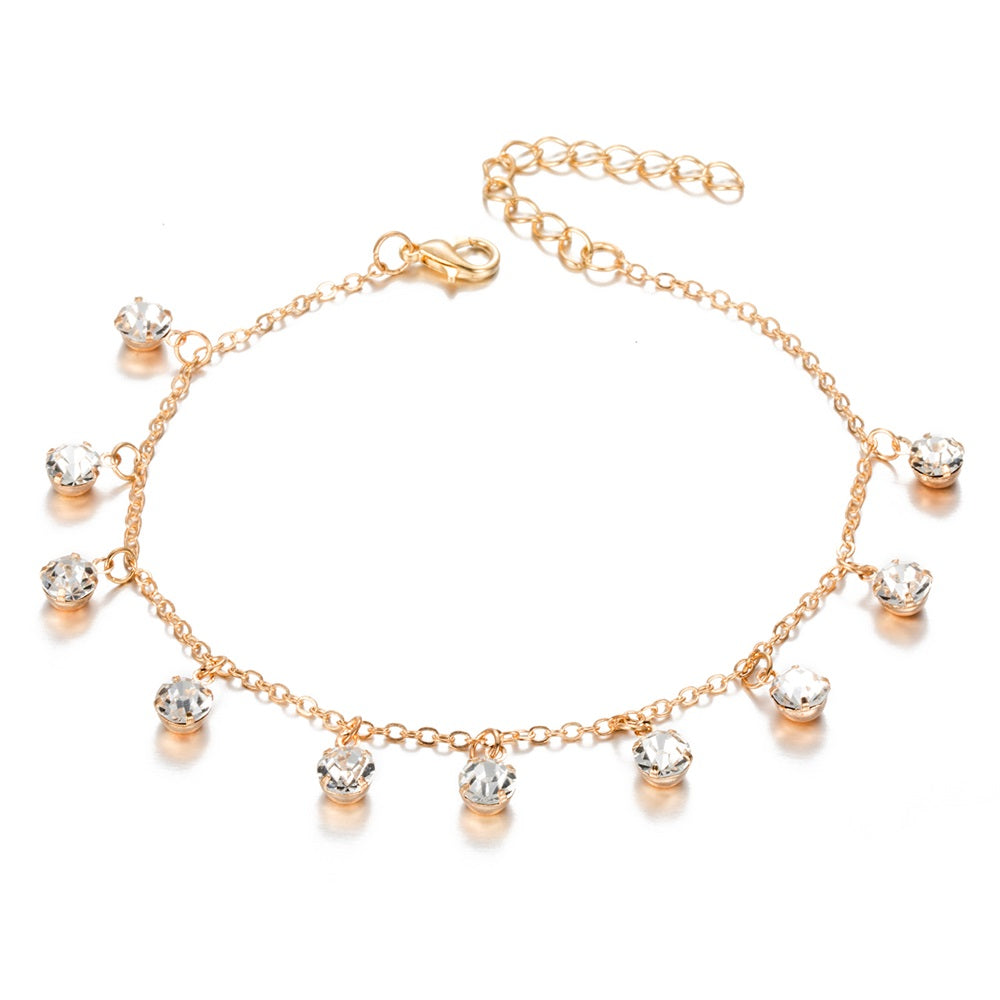 Tobillera Sencilla de Aleación con Diamantes para Mujer
