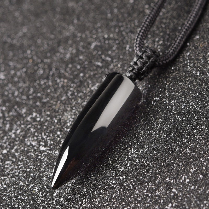 Natürliche Obsidian-Kugelkette für Damen und Herren