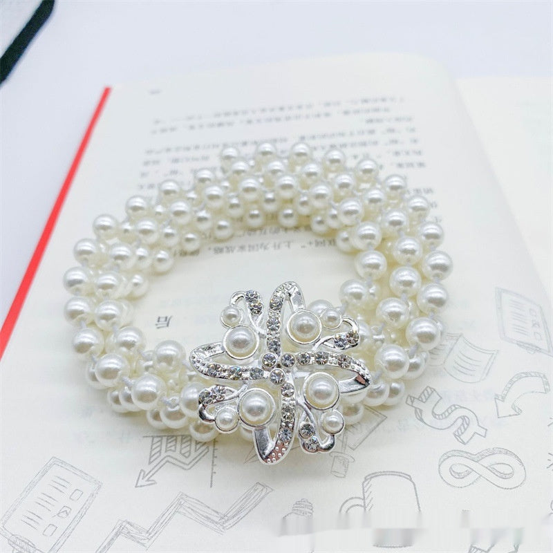Joyería de moda para mujer, cadena de cintura con perlas blancas