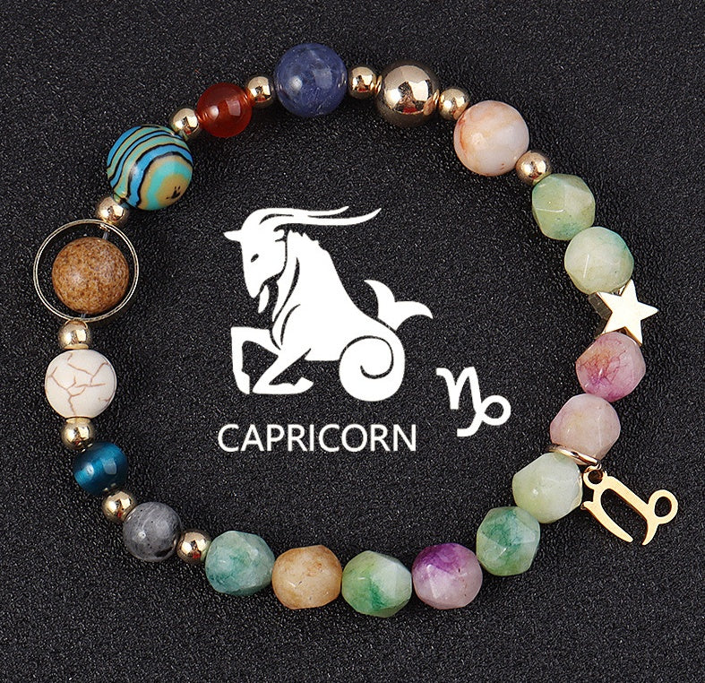 Twelve Constellation Constellation Bracelet Natural Stone Cut Color