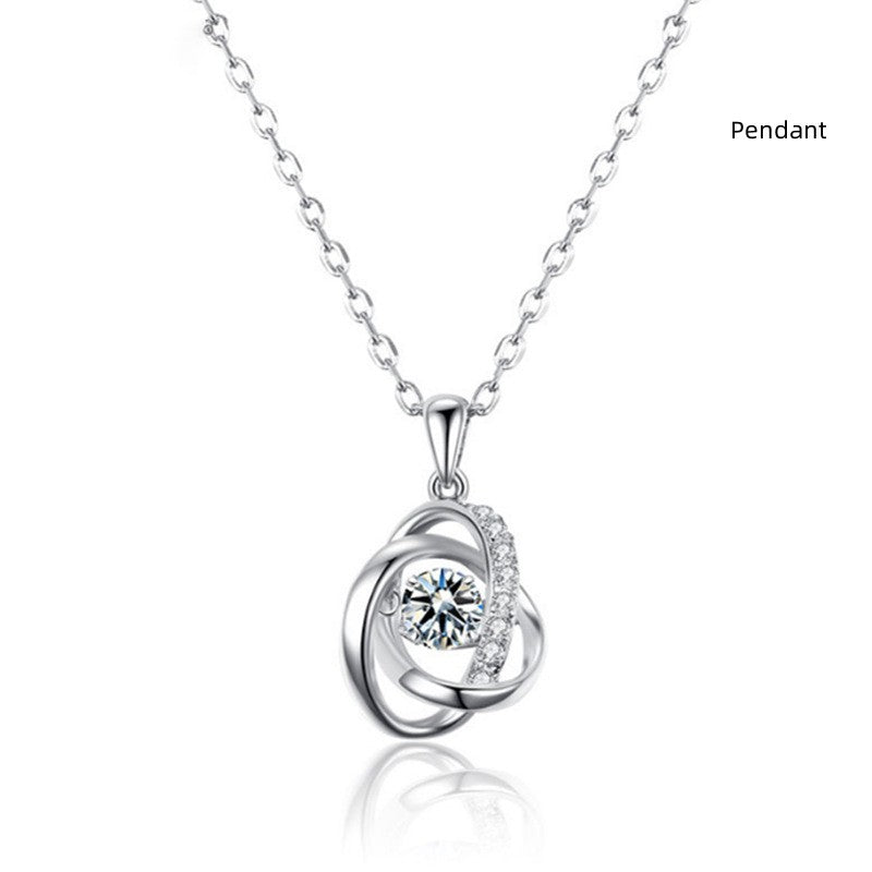 Ozean Herz Halskette Damen 925 Silber