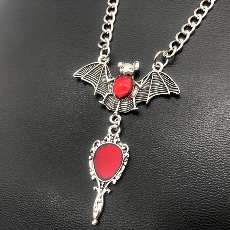 Halskette Damen Mädchen Fledermaus Kreuz Schmuck Retro