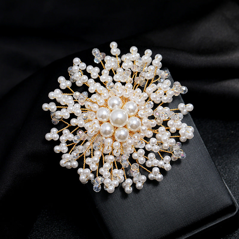 Broche de perlas de lujo con temperamento para mujer