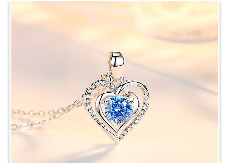 Ocean Heart Necklace Women's Korean Simple Temperamental Heart-shaped Pendant