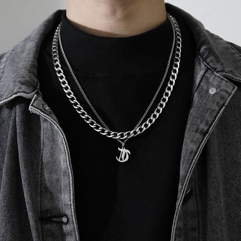 Ins Style Letter Necklace Titanium Steel