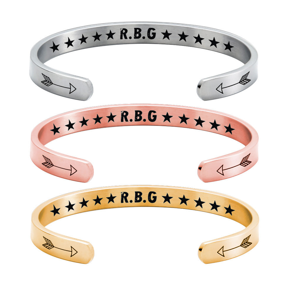 Edelstahl C-förmiges Justiz RBG Ginsburg Armband