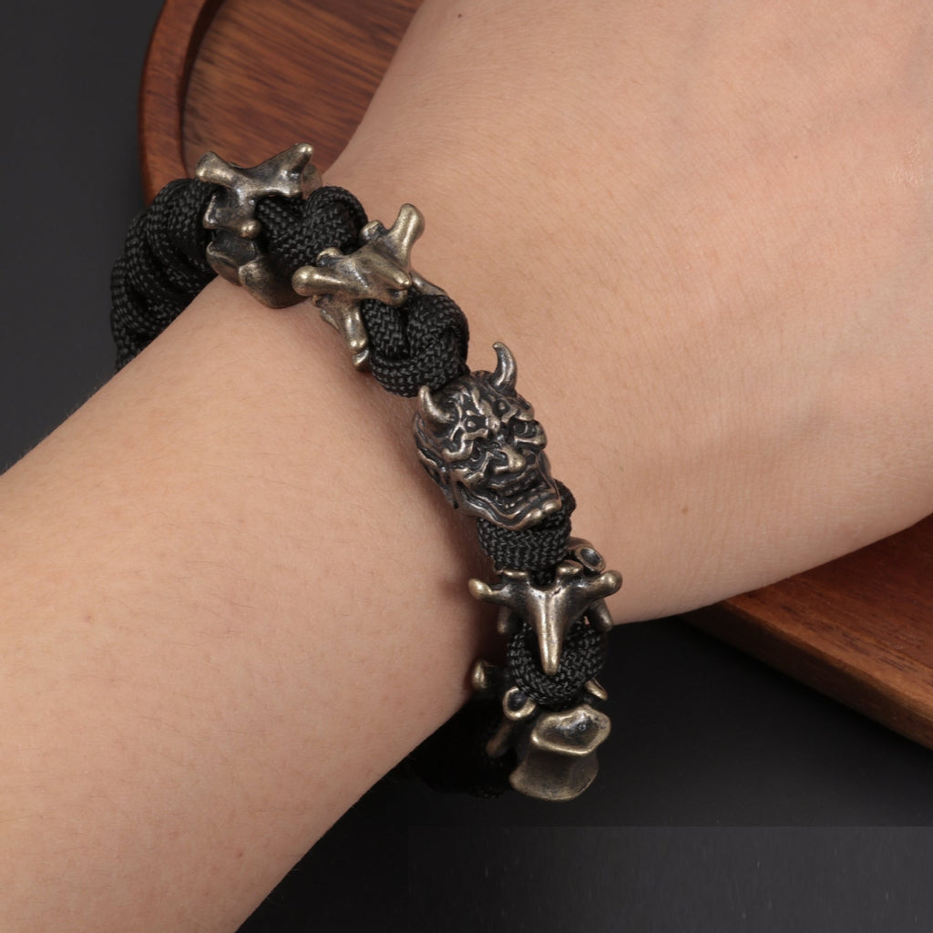 Men's Carrying Strap Retro Personalized Prajna Four Spine Parachute Cord Woven Handmade Bracelet