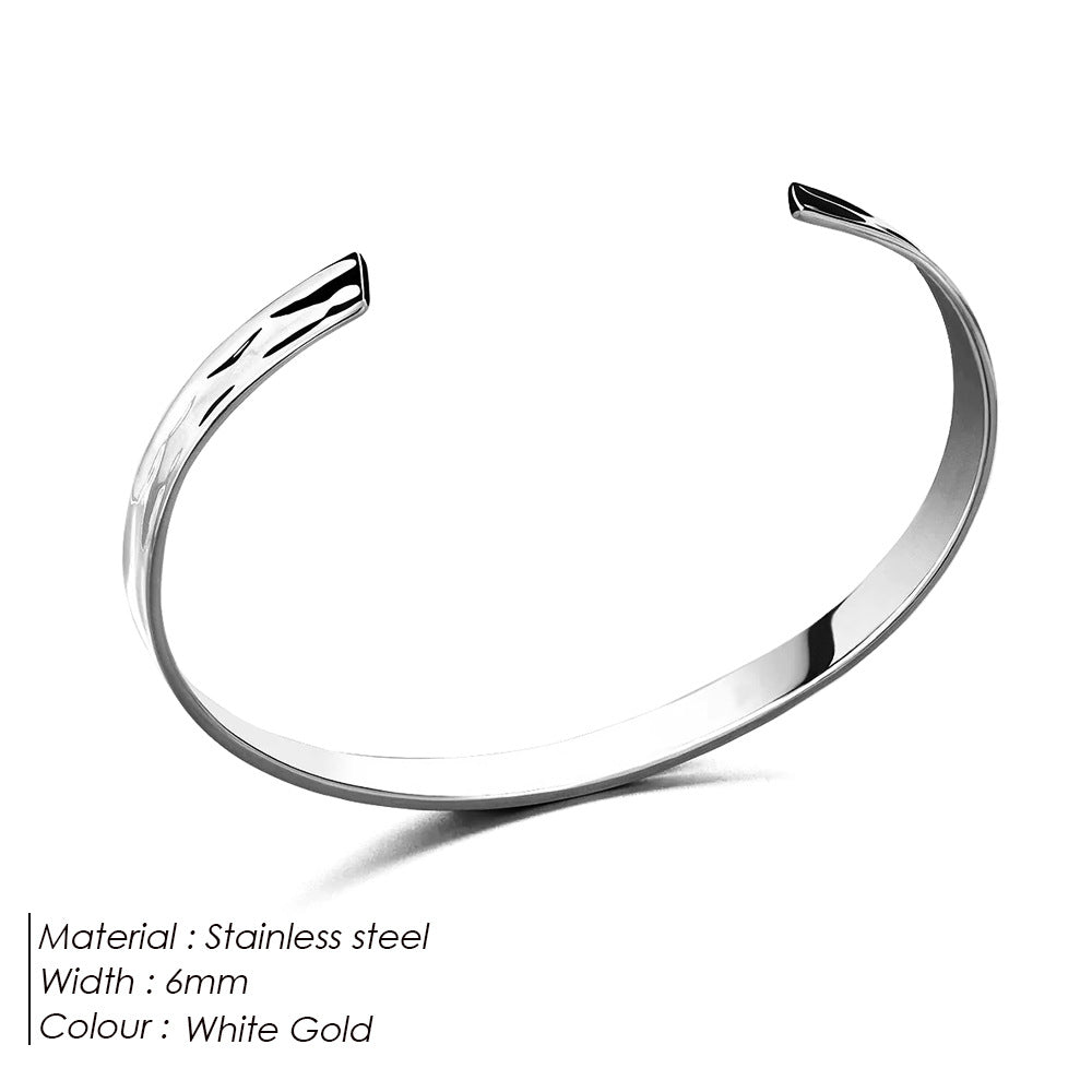 Accesorios Pulsera para hombre de acero inoxidable, diseño abierto, sencilla y elegante