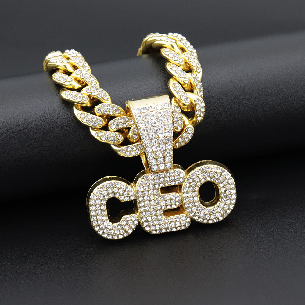 Monogram-Diamantanhänger-Halskette