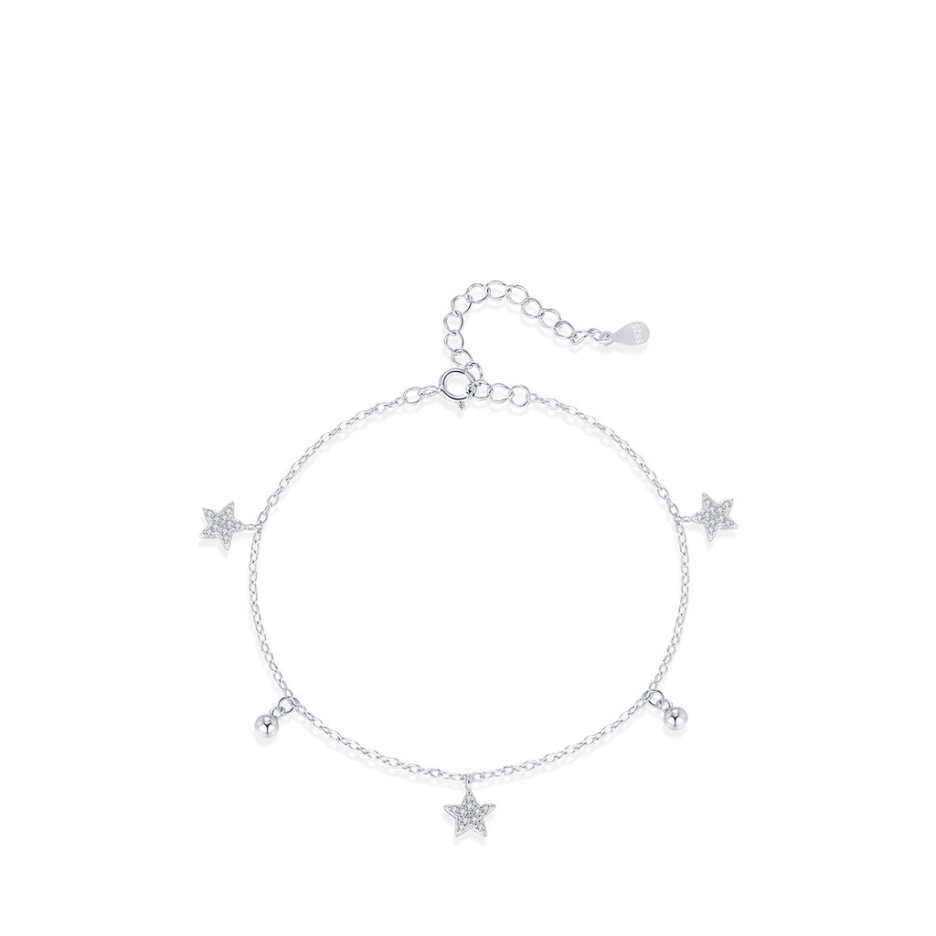 Chic Style Diamond Embedded Star Ball Pendant Bracelet