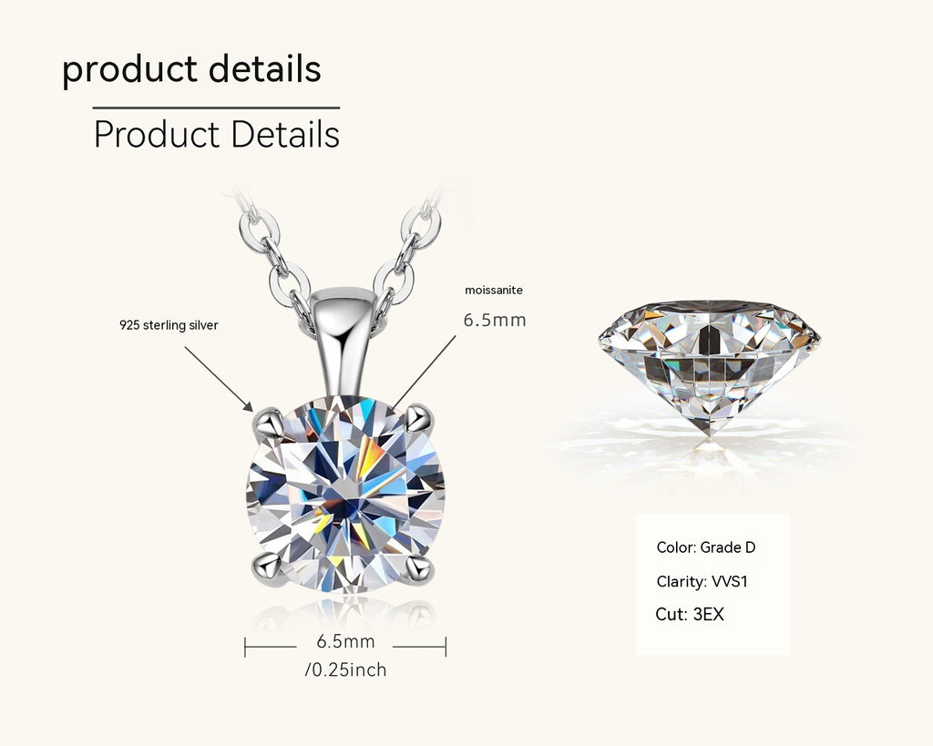 Klassische vierzackige Diamantkette, hochwertig 925 versilbert, 18 Karat vergoldeter Anhänger