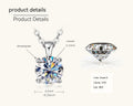 Klassische vierzackige Diamantkette, hochwertig 925 versilbert, 18 Karat vergoldeter Anhänger