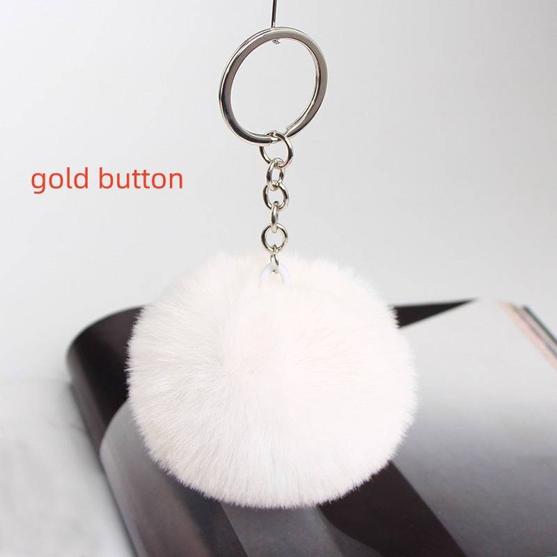 20 Colors Fluffy Fur Pom Pom Keychain Soft Faux Fur-like Ball Car Keyring Key Holder Women Bag Pendant Jewelry
