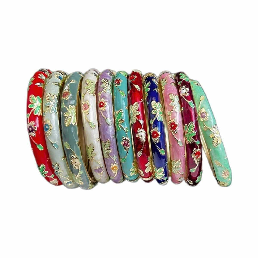 Museum Emaille Feines Blumenarmband