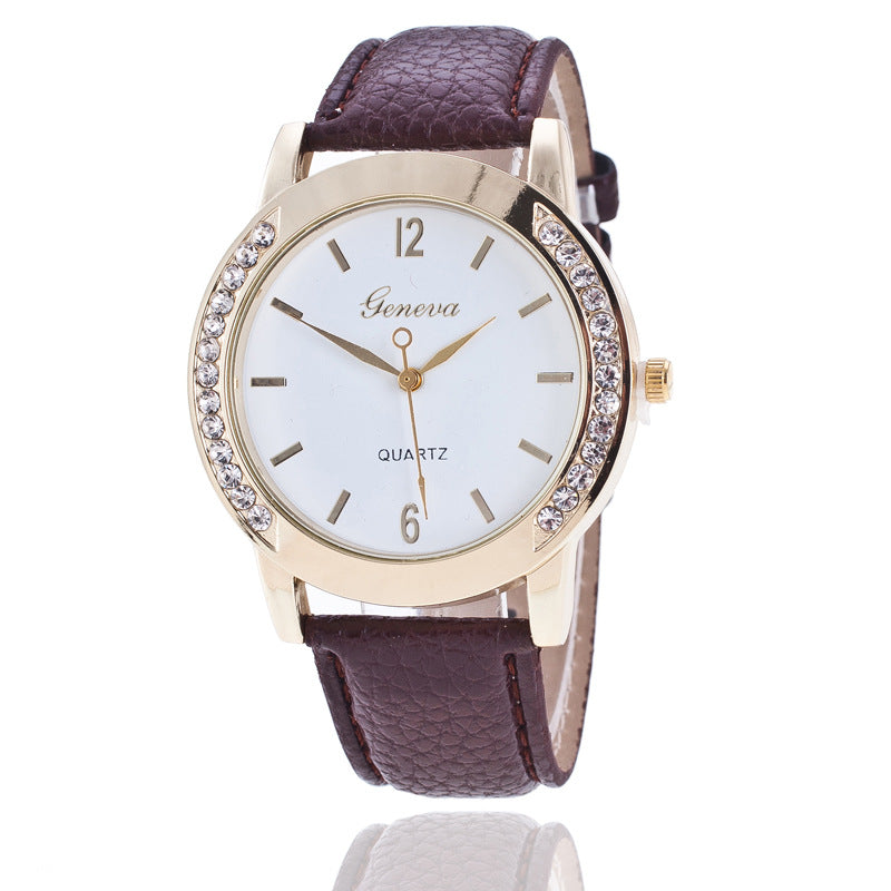 Reloj de cuarzo de diamantes Geneva para mujer