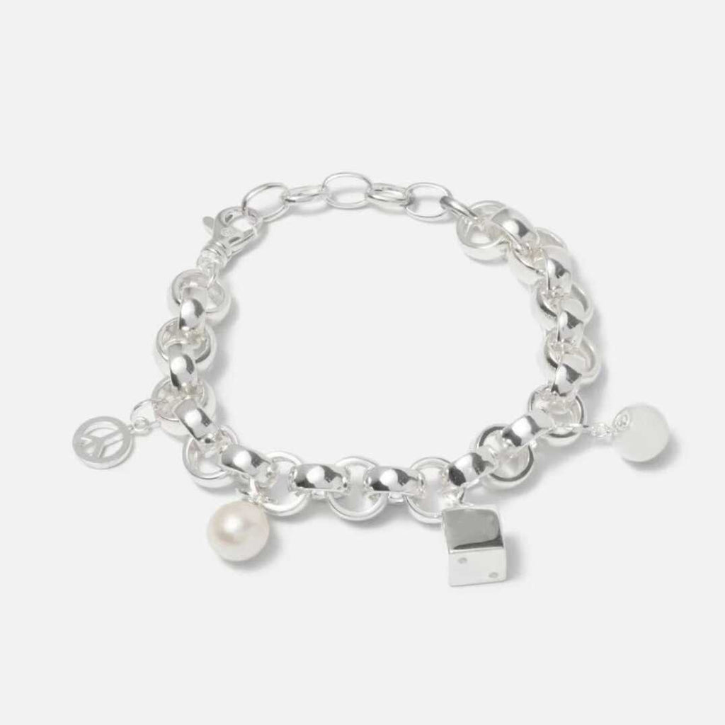 Lovers Wild Commuter Sterling Silber Perle Würfel 8 Ball Armband
