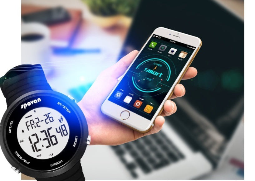 Elegante Bluetooth-Sportuhr mit stilvollem Schrittzähler