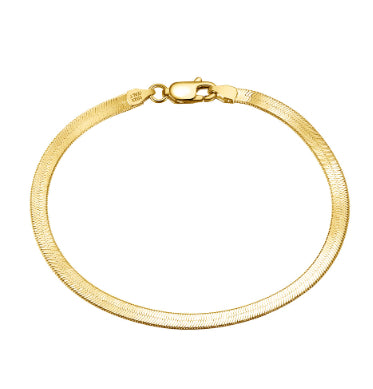 S925 Sterling Silver Bracelet Flat Snake Bone