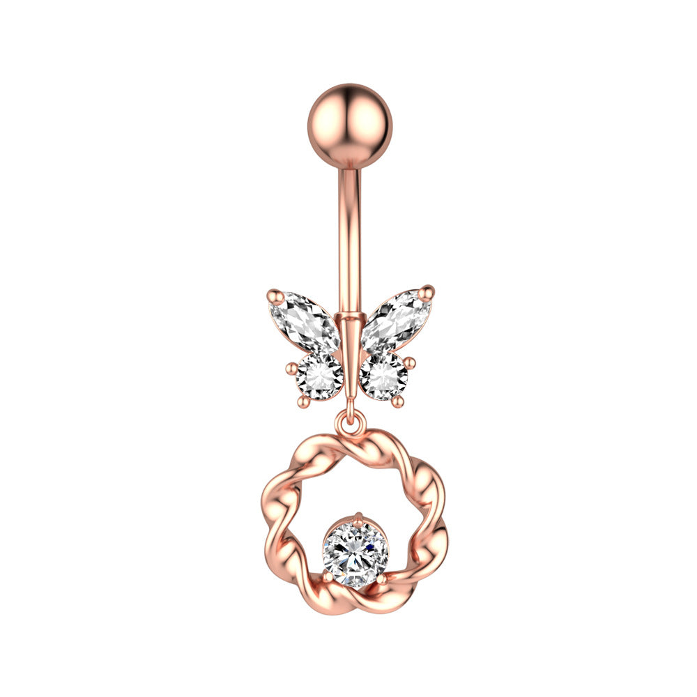 Nuevo Anillo de Mariposa Zircon para el Ombligo Piercing para el Ombligo