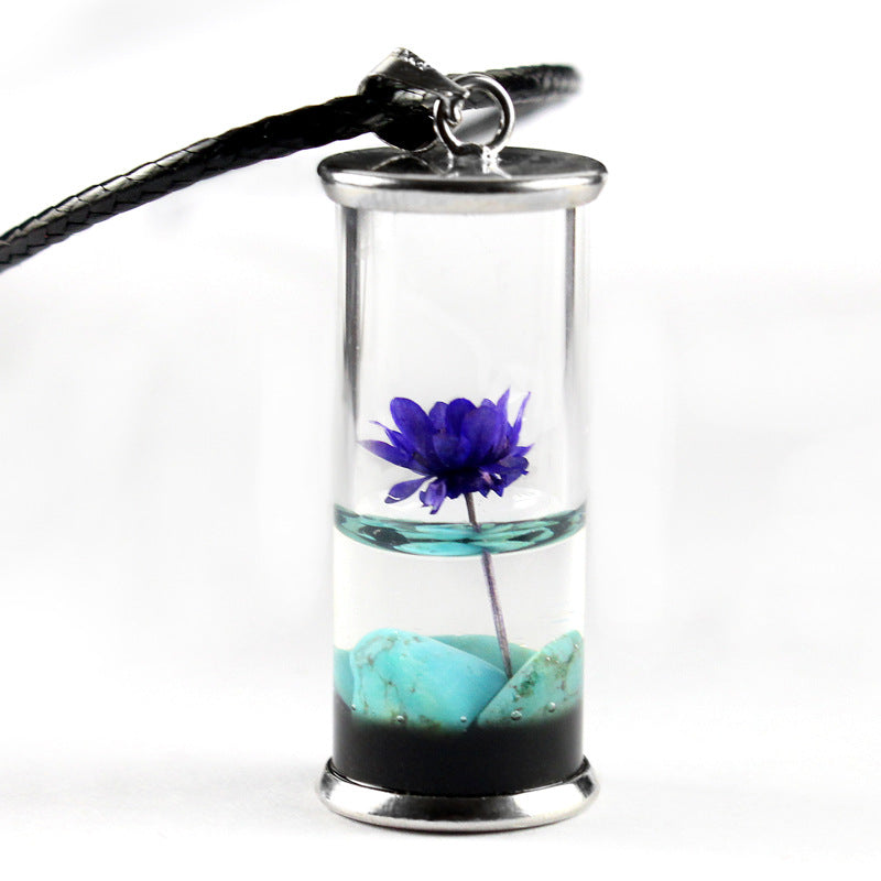 Anhänger aus getrockneten Blumen, mit Harz, Gänseblümchen-Kette