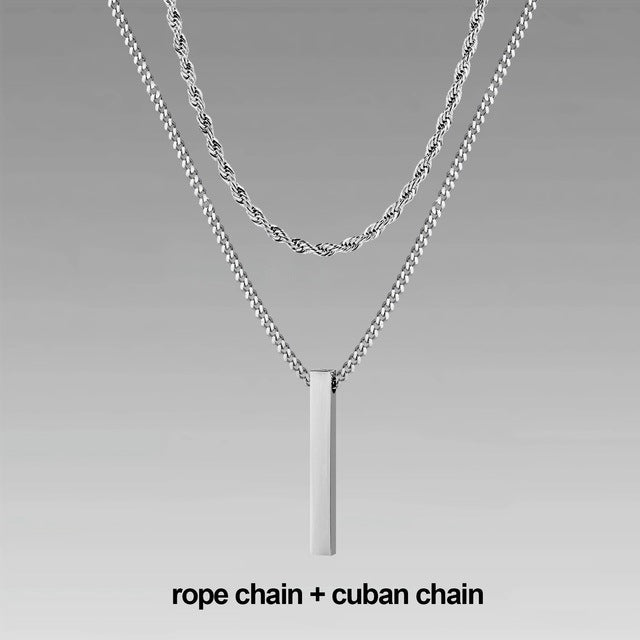 Men's Gift Chain Crystal Necklace