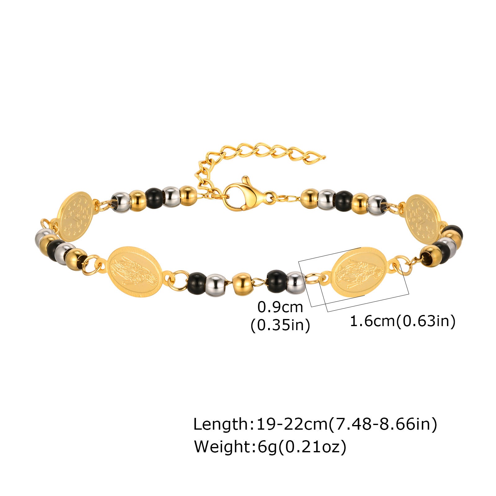 Stainless Steel Round Beads Virgin Gold Bracelet