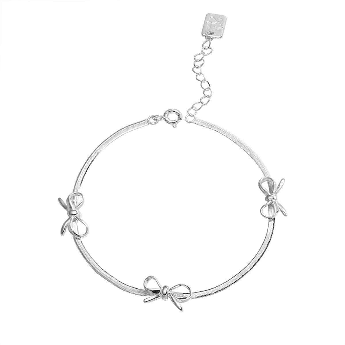 Pulsera de lazo de plata esterlina para mujer