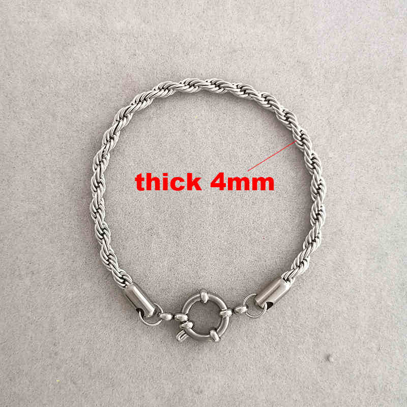 Pulsera de ancla para mujer y hombre, de acero inoxidable, con cierre giratorio