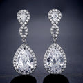 Pendientes de banquete de novia en forma de gota con circonita AAA