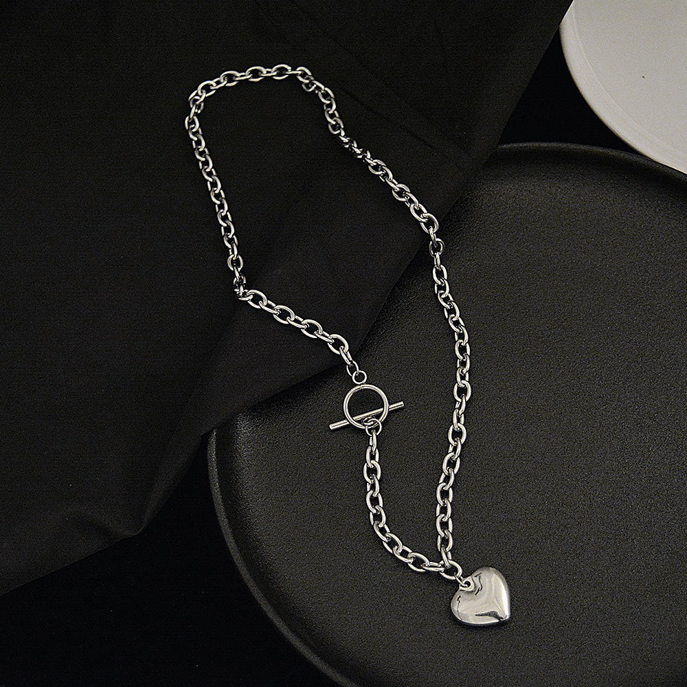 Modeschmuck Damen Vintage Halskette mit Liebesherz-Anhänger
