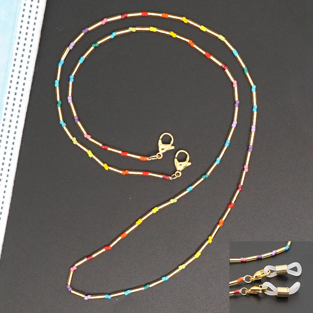 Brillen-Gesichtsmasken-Halskette, Schmuck, Perlen-Schultergurt, modische Sonnenbrillen-Schmuckkordel