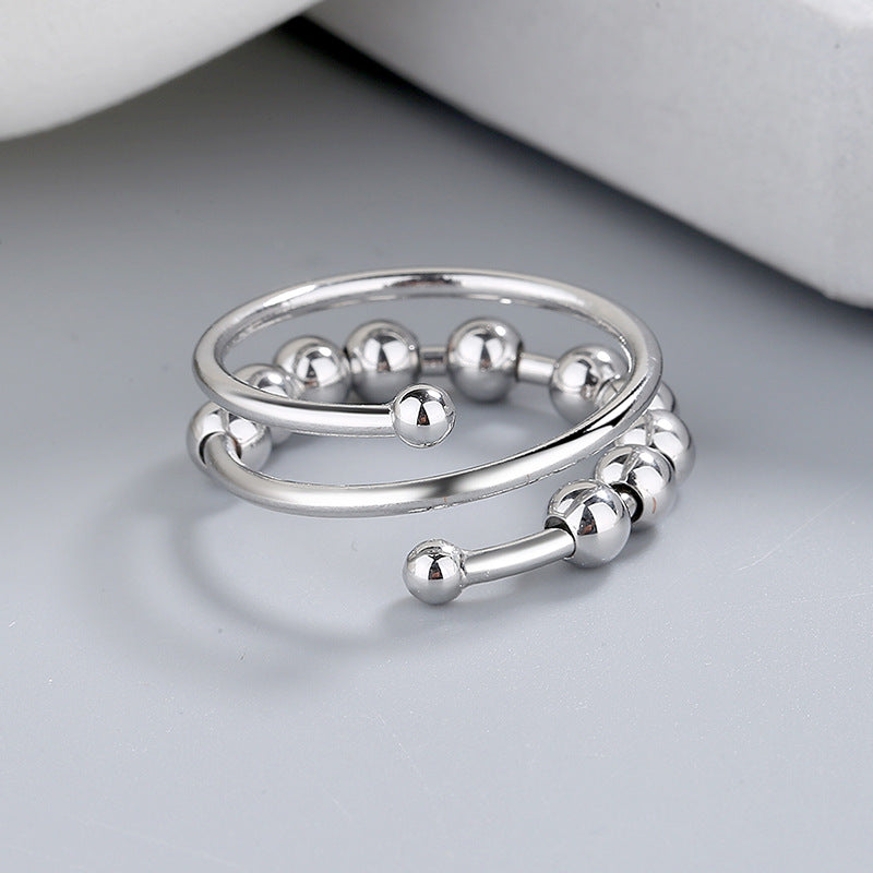 Rotierender Ring, doppelagig, verstellbar, Dekompression, Farberhaltung, Stress-Angst-Ring