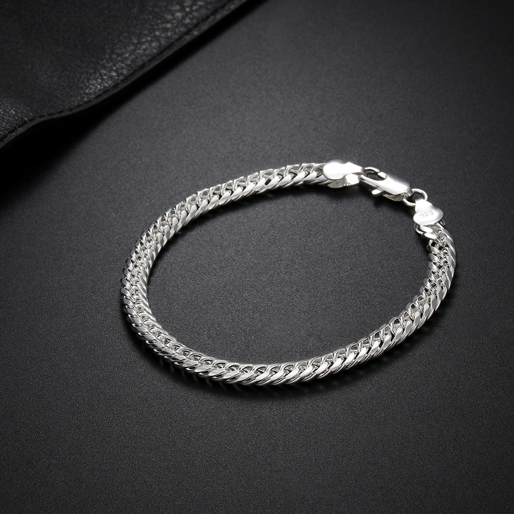 Women's Fashion 18K Silver Plated 6MM Full Side Bracelet