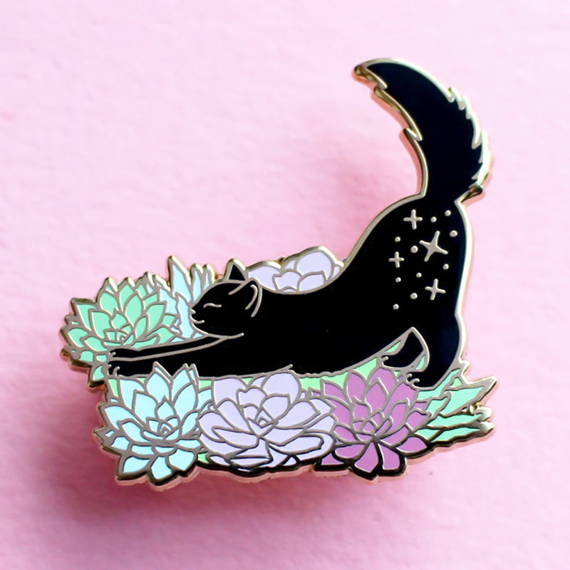 Broche Gato Estirándose Chapa Mashup