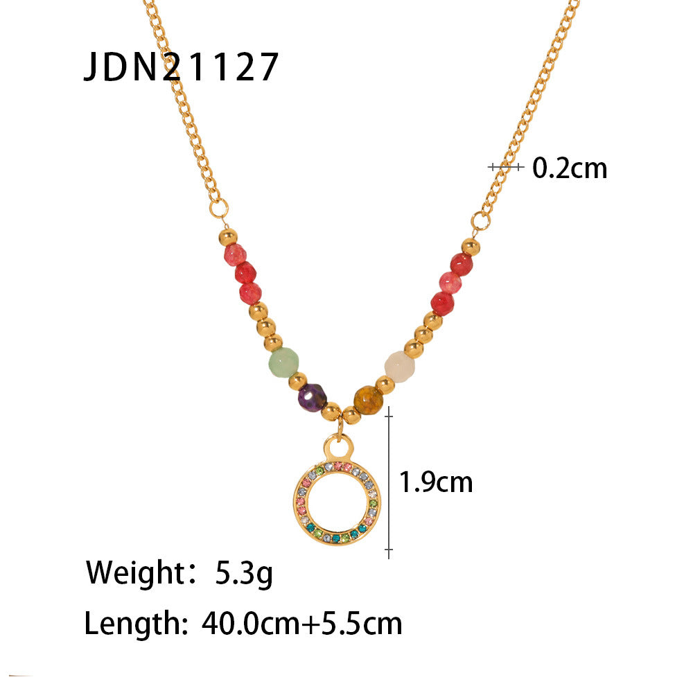Ringe Anhänger Steinkette