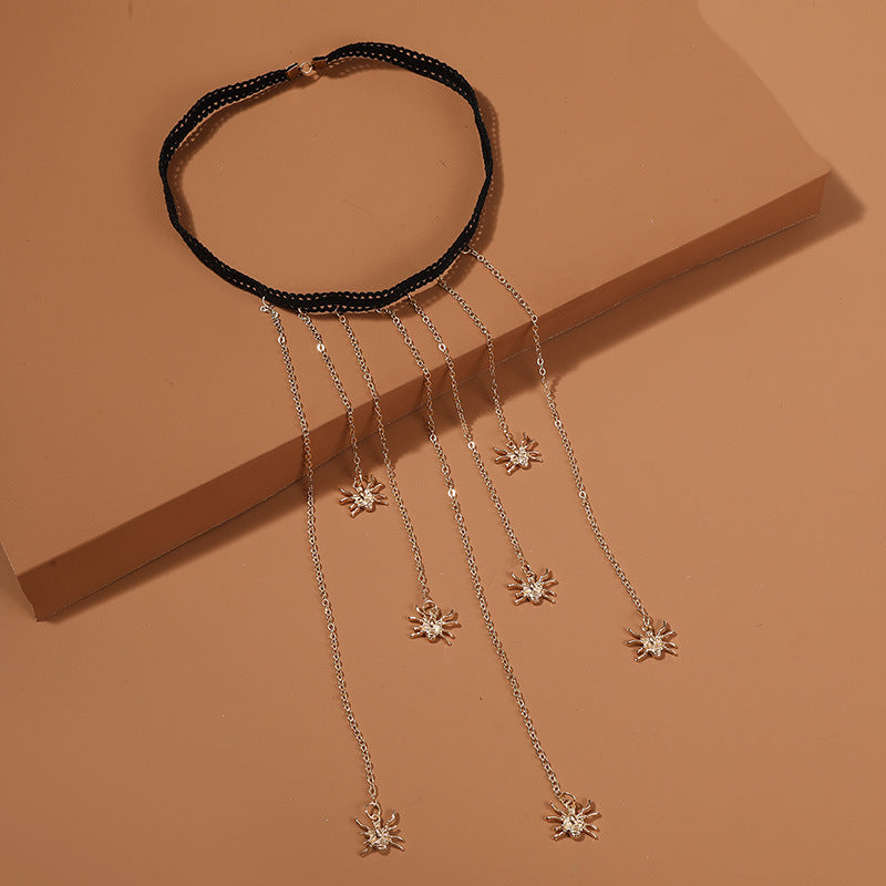 Cadena de pierna larga con flecos de araña para mujer