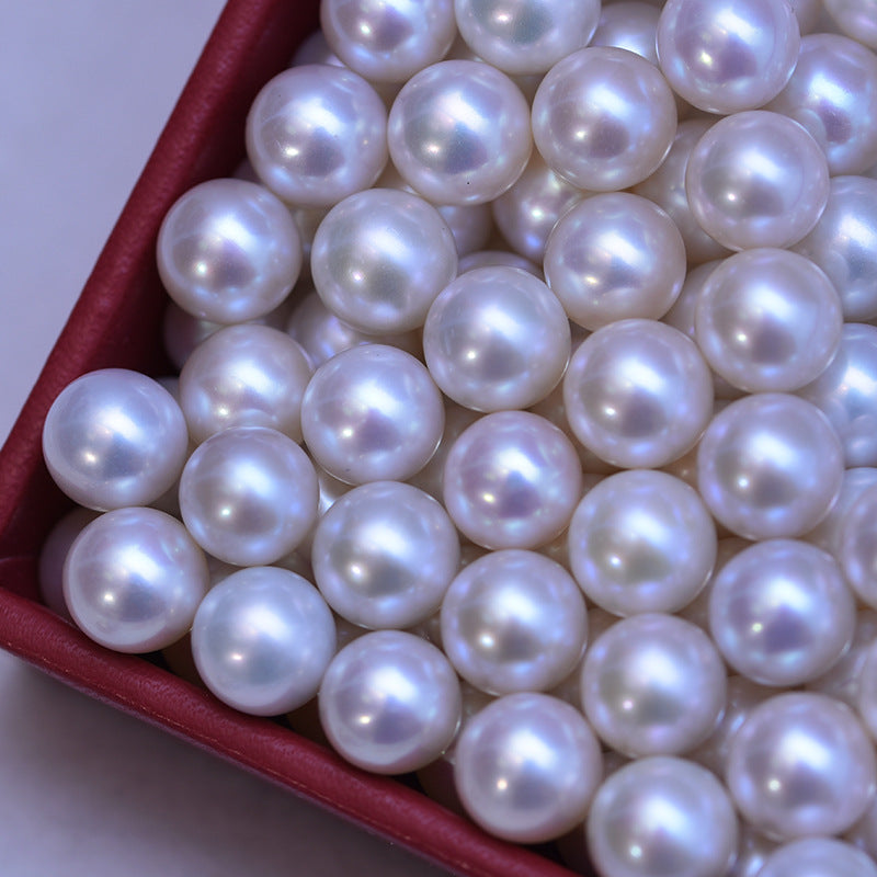 Weiß Perfekter Kreis Starkes Licht Feiner Mikrofehler Fast Makellose Perle Reine Perle