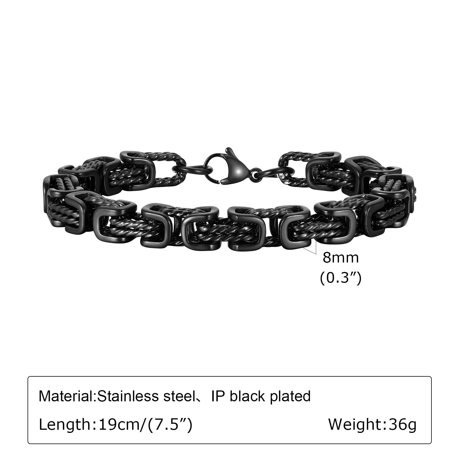 Stainless Steel Twist Handmade Chain Vintage Men Ornament Bracelet