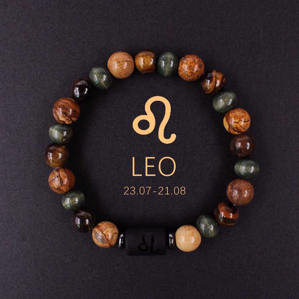 Twelve Constellation Couple Bracelet Tigereye Handmade Bracelet Shooter