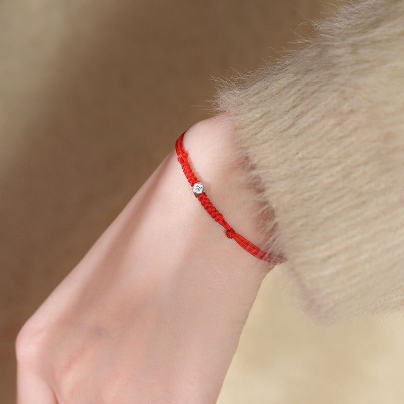 Pulsera Tejida Vintage S925 con Carácter Fu