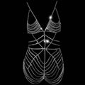 Damen mehrlagige Strasskleid-Körperkette